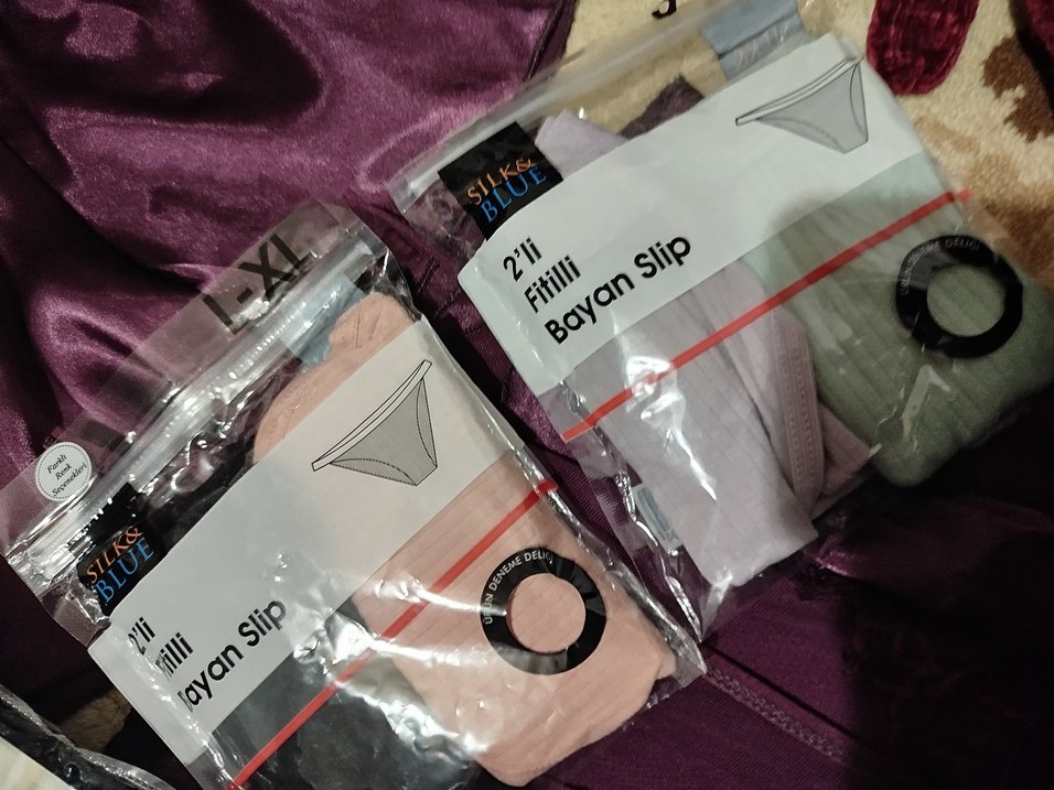 Fitilli Bayan Slip 2'li Paket Pastel Renkli - Görsel 3