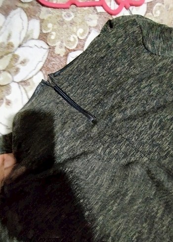 Gri Bohem Uzun Kollu Hamile Tişörtü - Görsel 4