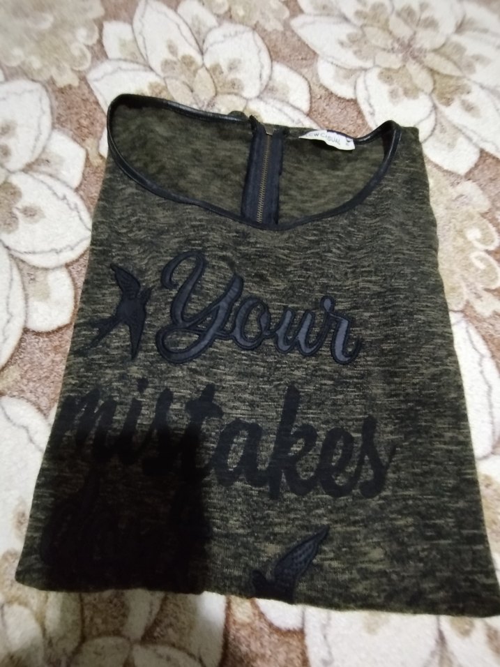 Gri Bohem Uzun Kollu Hamile Tişörtü - Görsel 2