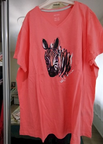 Pembe Baskılı Kısa Kollu  Tişört - Görsel 6