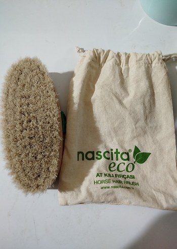 Bej At Kılı Banyo Fırçası ve Kılıfı - Görsel 2