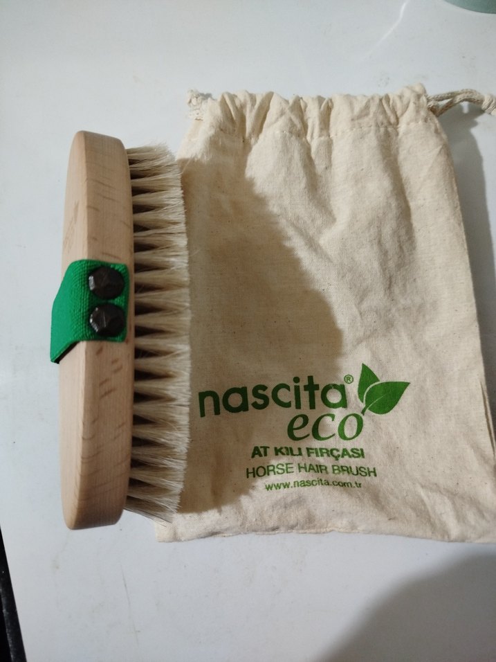 Bej At Kılı Banyo Fırçası ve Kılıfı - Görsel 3