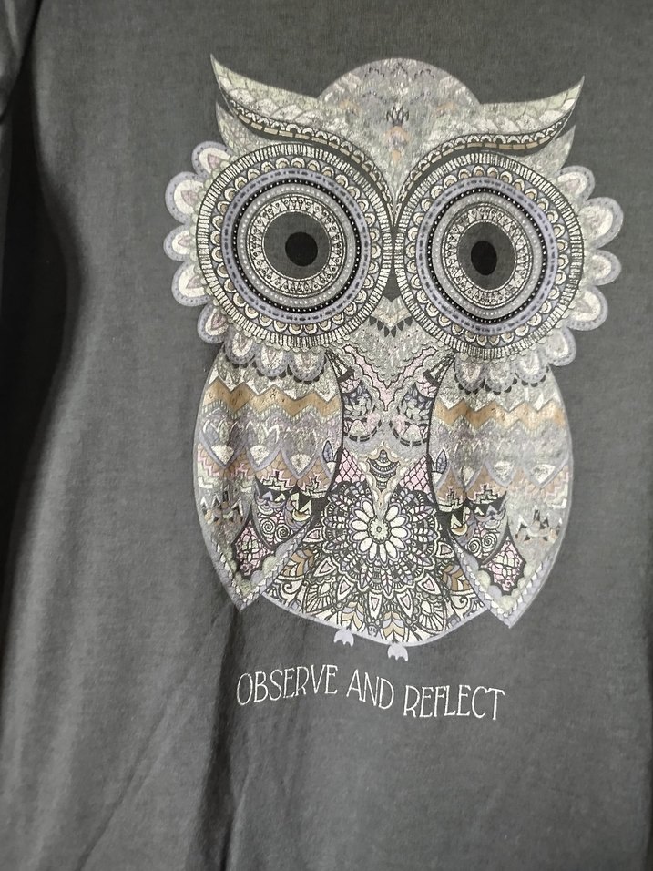 Gri Uzun Kollu  Bohem Tişört - Görsel 2