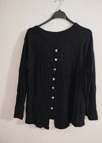 Siyah Örgü Goth Kedi Desenli Tişört - Görsel 4