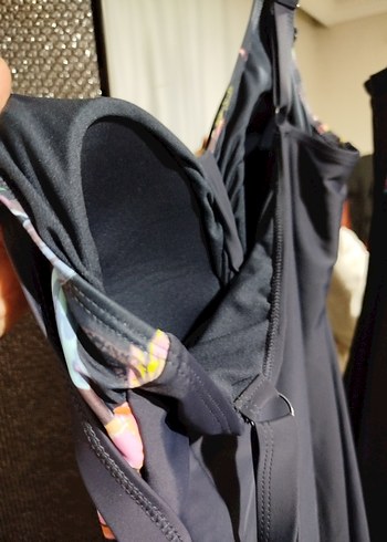 Bohem Siyah Çiçekli Midi Mayo - Görsel 9