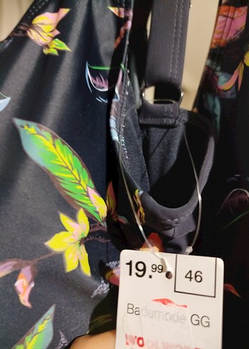 Bohem Siyah Çiçekli Midi Mayo - Görsel 4