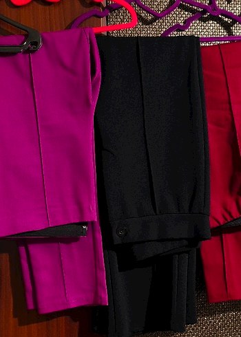 Bordo fitilli kumaş Pantolon - Görsel 4