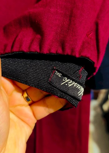 Bordo fitilli kumaş Pantolon - Görsel 2