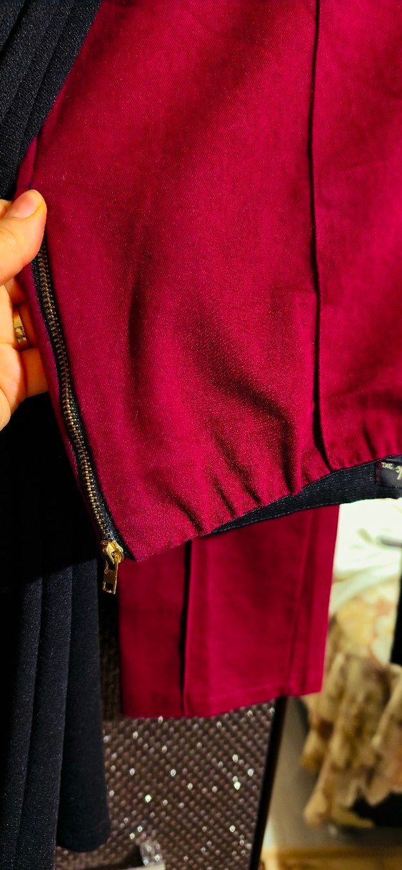 Bordo fitilli kumaş  Pantolon - Görsel 3