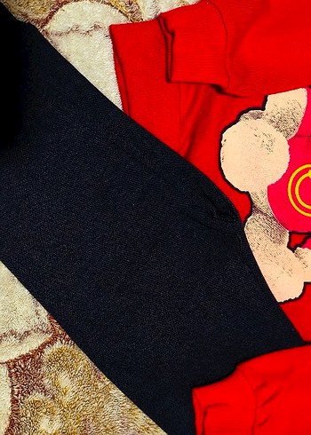 Kız - Erkek Çocuk Renkli Baskılı Sweatshirt ve Siyah Eşofman - Görsel 2