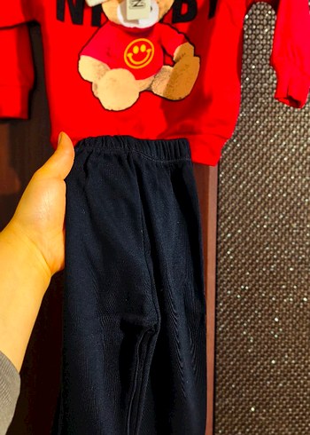 Kız - Erkek Çocuk Renkli Baskılı Sweatshirt ve Siyah Eşofman - Görsel 6