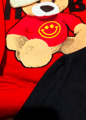 Kız - Erkek Çocuk Renkli Baskılı Sweatshirt ve Siyah Eşofman - Görsel 11