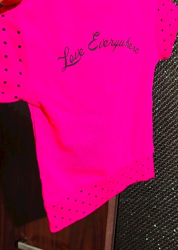 Kız Çocuk Pullu Baskılı Kısa Kollu Tişört - Görsel 4