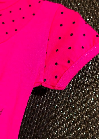 Kız Çocuk Pullu Baskılı Kısa Kollu Tişört - Görsel 5