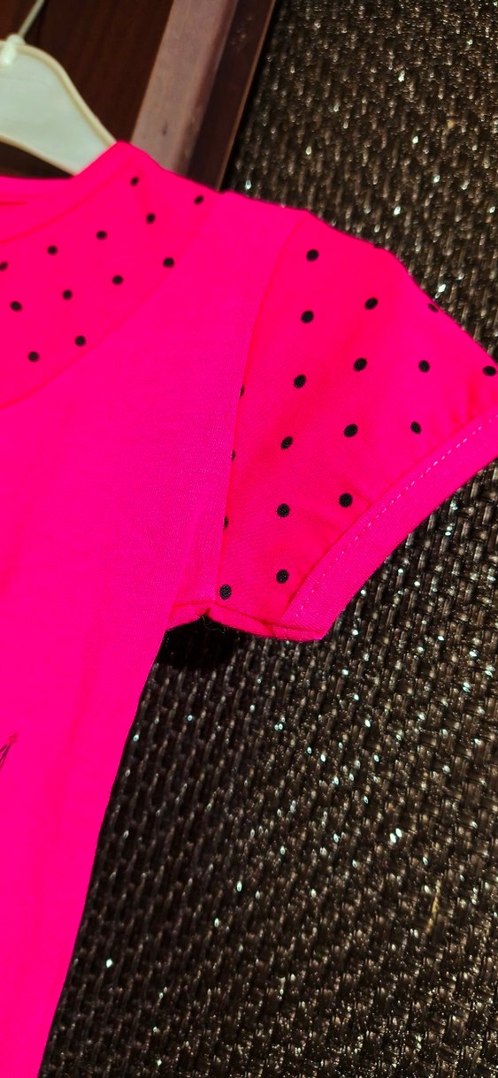 Kız Çocuk Pullu Baskılı Kısa Kollu Tişört - Görsel 5