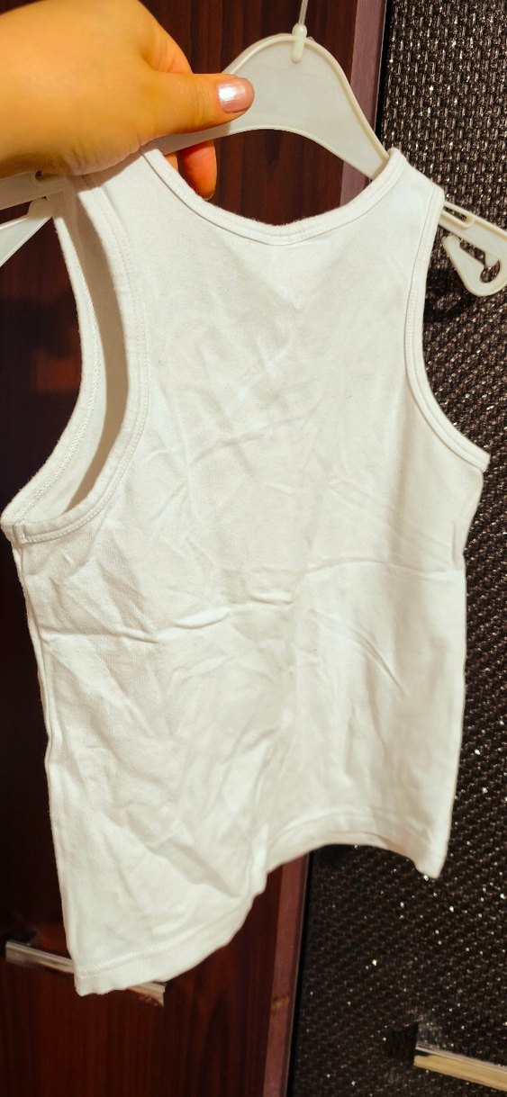 Beyaz Parlak Baskılı Çocuk Atlet - Görsel 3