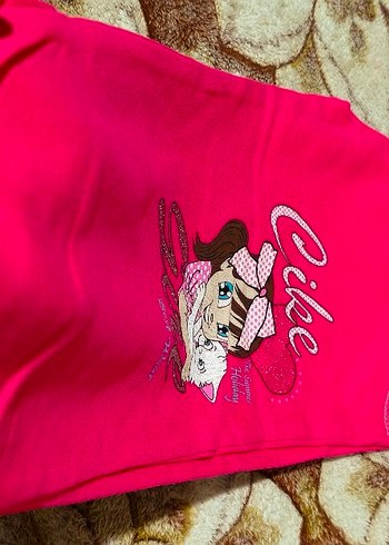 Kız Çocuk Pembe Dantelli Baskılı Kolsuz Tişört - Görsel 3