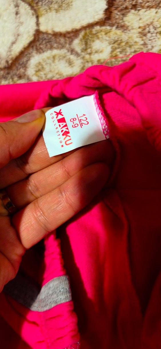 Kız Çocuk Pembe Dantelli Baskılı Kolsuz Tişört - Görsel 4