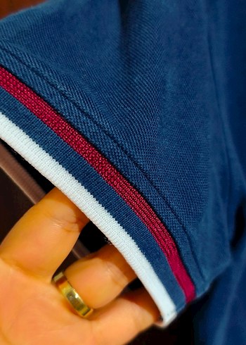 Düğmeli Mavi Erkek Polo Tişört - Görsel 3