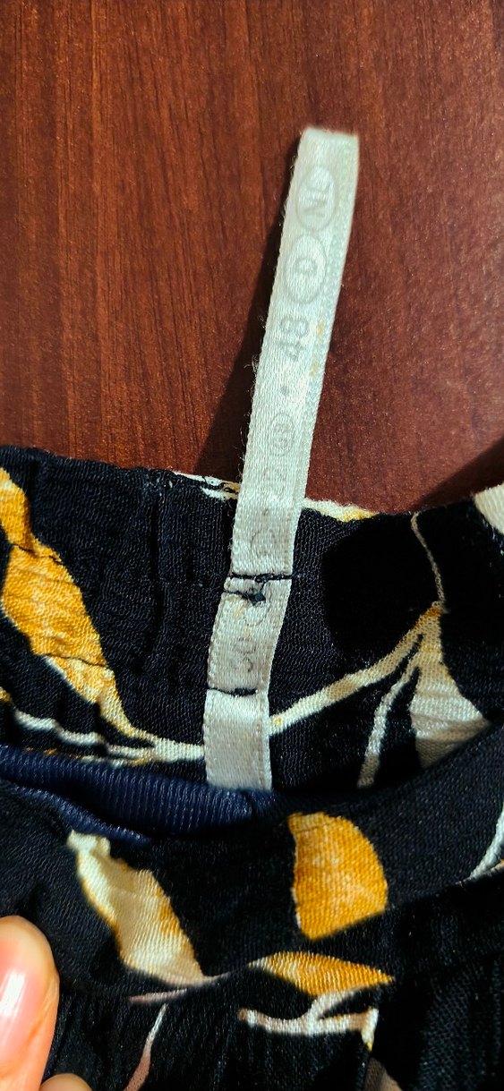 Vintage Sarı Yaprak Desenli Uzun Hamile Etek - Görsel 4