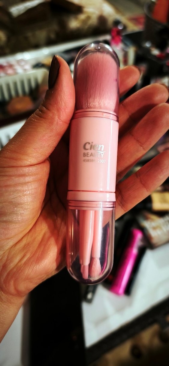 Pembe Pastel Makyaj Fırçası Seti - Görsel 3