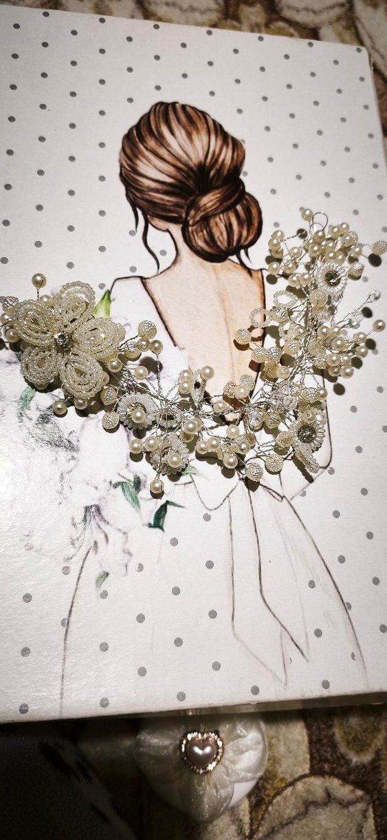 İnci Detaylı Beyaz Vintage Saç Aksesuarı - Görsel 4