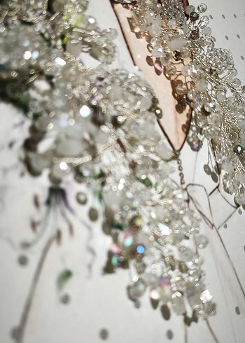 Beyaz Cam Boncuklu Kadın Saç Aksesuarı - Görsel 6