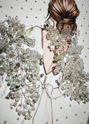 Beyaz Cam Boncuklu Kadın Saç Aksesuarı - Görsel 7