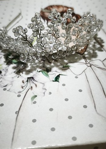 Cam Boncuklu Bohem Gri Kadın Saç Aksesuarı - Görsel 4