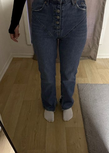 Diğer Cota Split Hem Jean