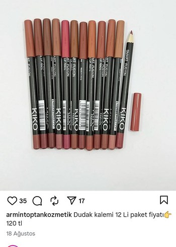 KIKO 12'li Bej Ton Dudak Kalemi Seti