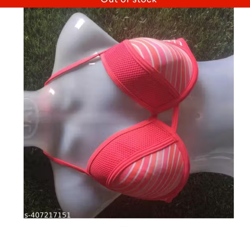 Pembe Çizgili Askılı Bikini Üstü ve altı - Görsel 4