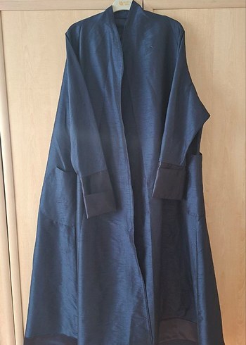 Lacivert Uzun Kolluksuz Kadın Sabahlık - Görsel 3