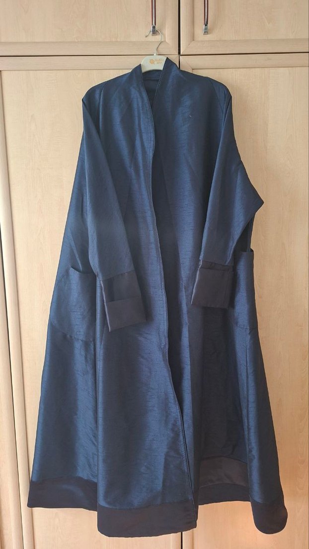 Lacivert Uzun Kolluksuz Kadın Sabahlık - Görsel 3