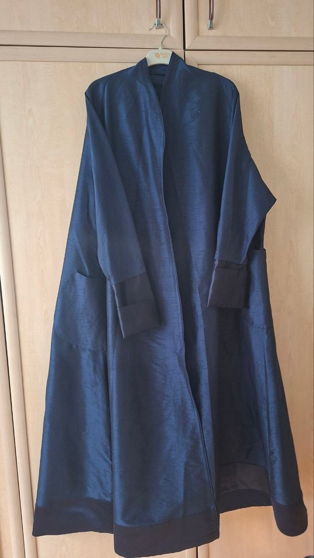 Lacivert Uzun Kolluksuz Kadın Sabahlık - Görsel 2