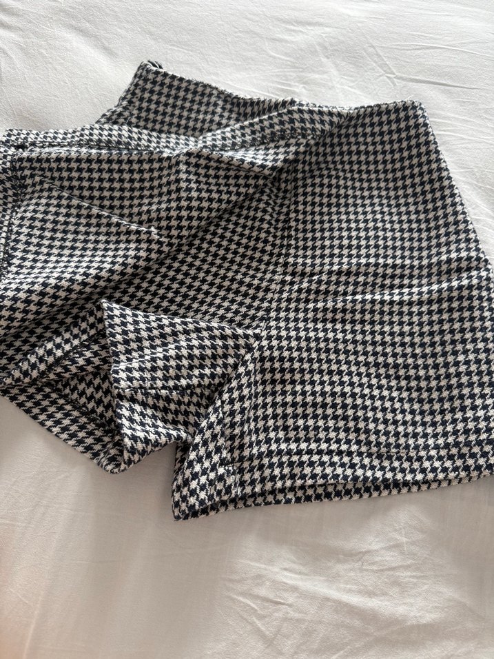 Kadın Ekoseli Şort Etek - Görsel 2