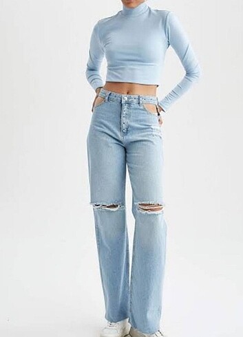 xs Beden 90s wide leg jean