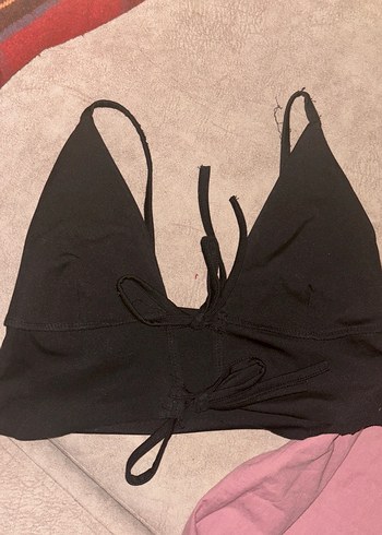 Siyah Goth Tarzı Midi Spor Sütyeni