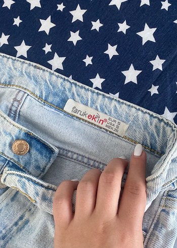 Diğer Yırtık Mavi Denim Kadın Pantolon