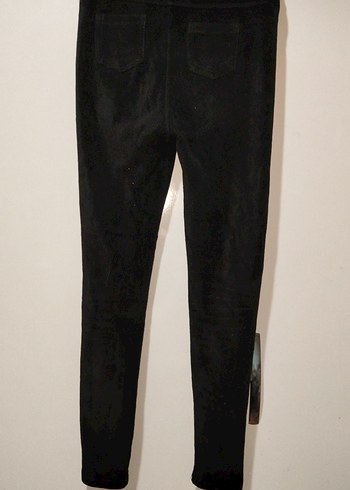 Siyah Süet Fermuarlı Çocuk Skinny Pantolon - Görsel 4