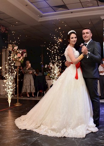 Uzun Beyaz A Kesim gelinlik - Görsel 2