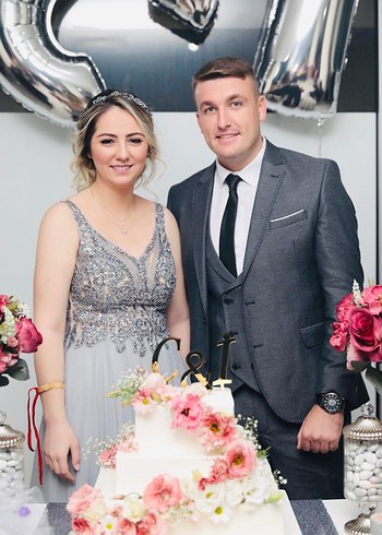 Gri Payetli Uzun Kollu Straplez Abiye - Görsel 2