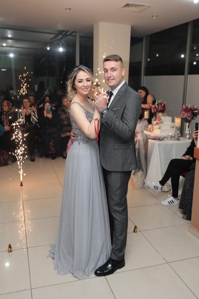 Gri Payetli Uzun Kollu Straplez Abiye - Görsel 3