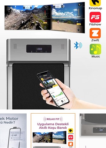 LED Ekranlı Siyah Koşu Bandı Hoparlörlü - Görsel 3