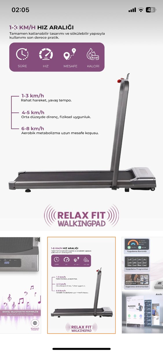 LED Ekranlı Siyah Koşu Bandı Hoparlörlü - Görsel 4