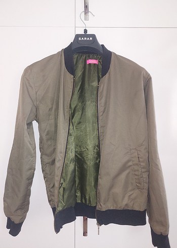 Haki Kadın Fermuarlı Günlük Ceket - Görsel 2