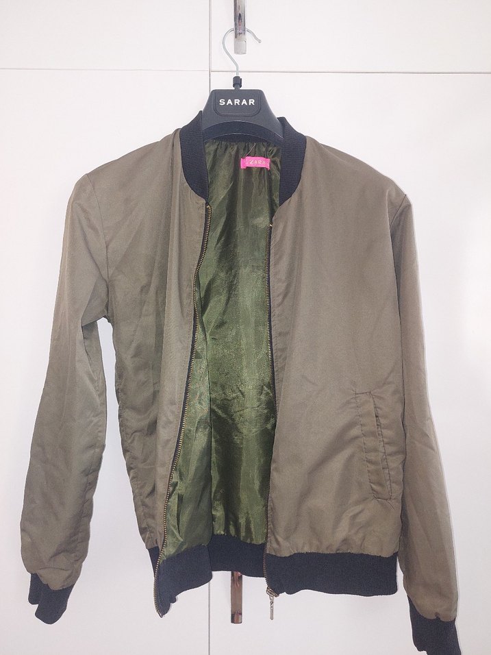 Haki Kadın Fermuarlı Günlük Ceket - Görsel 2