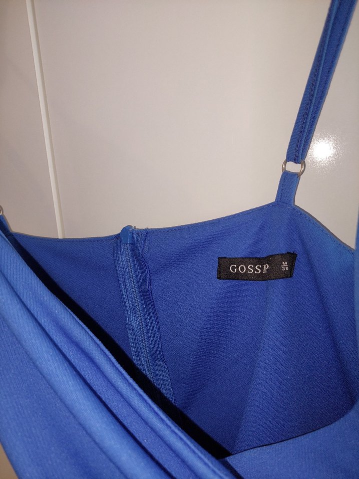 Mavi Drapeli Mini Abiye Elbise - Görsel 3