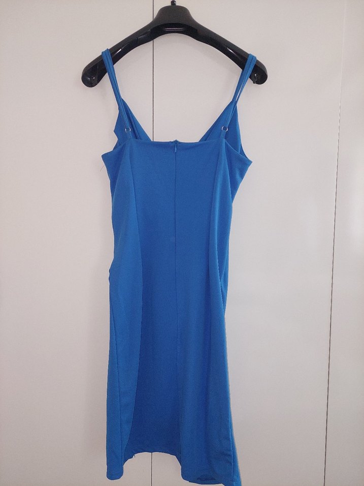 Mavi Drapeli Mini Abiye Elbise - Görsel 2