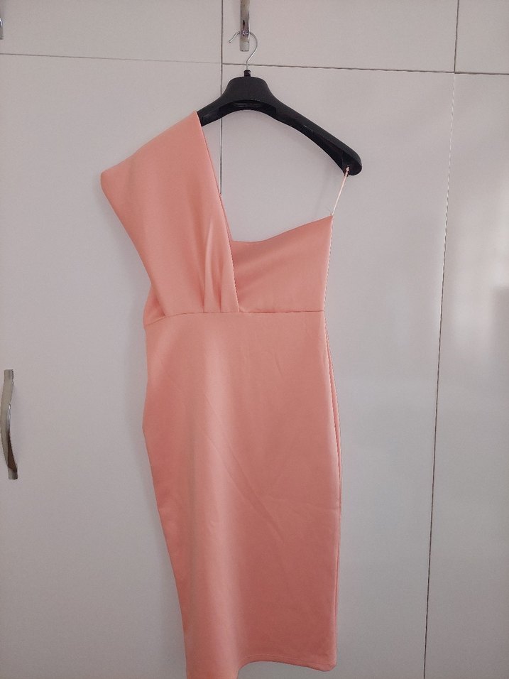 Pembe Drapeli Abiye Elbise boyu ne kısa ne uzun - Görsel 2